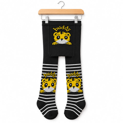 Kids Winter Leggings Brown Buddy Print | Warm Leggings for Boys | 6–12 Months | Size 56-62