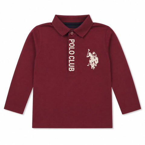 Bonton - Long Sleeve - Polo - T-Shirt - Maroon