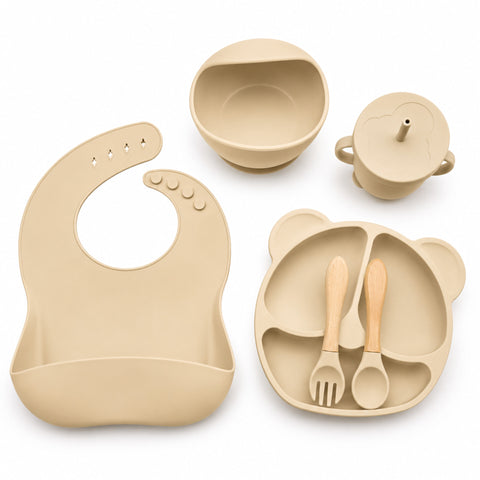 Silicone Baby Cutlery Set – 6 Pieces – Skin | BPA-Free Feeding Set