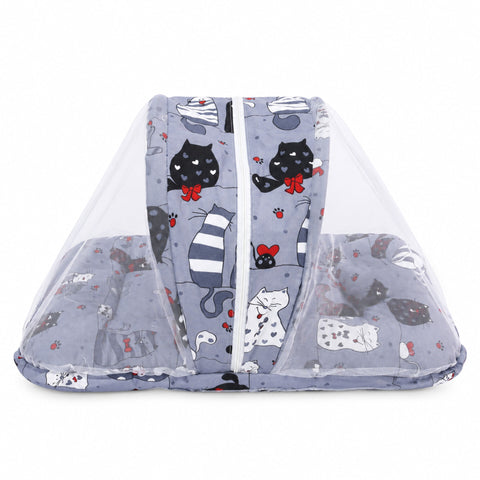 Baby Mosquito Bed Net Grey Cats | Protective Baby Sleeping Bed Net