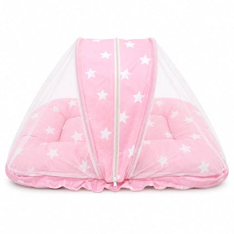 Baby Mosquito Bed Net Pink Stars | Protective Baby Sleeping Bed Net