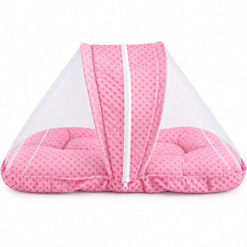 Baby Mosquito Bed Net Pink Polka | Protective Baby Sleeping Bed Net