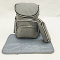 3 Pieces Waterproof Diaper Backpack - Gray