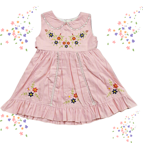 Twin Sisters - Frock - Leaves & Flowers - Pink