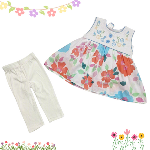 Street Six - Frock - White - Flowers