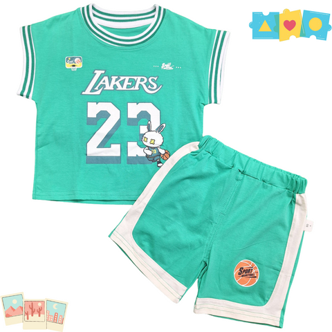 T-Shirt & Shorts - Lakers - Green - China
