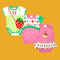 3 Pieces - Body Suits - Fruit Basket - Pink