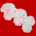 3 Pieces - Body Suits - Bunny & Heart - Pink