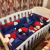 8 Pieces Cot Bedding Set - Spiderman - Red & Blue