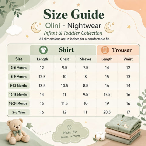 Winter Baby Night Suit Navy Tree – Super Stretchable Rib Fabric | Warm Kids Sleepwear | OLINI