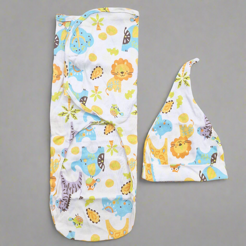 Swaddle With Cap - Jungle Kingdom