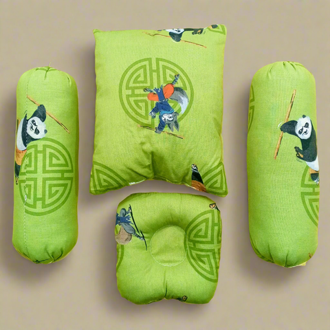 Pack of 4 Pillows - Green - Panda