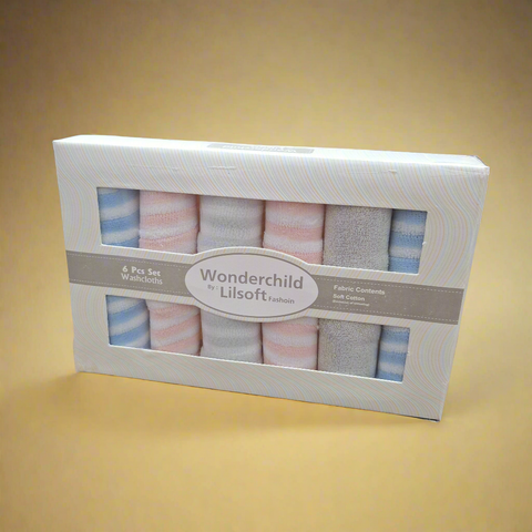 Wonderchild - Pack of 6 - Washcloths - Lining
