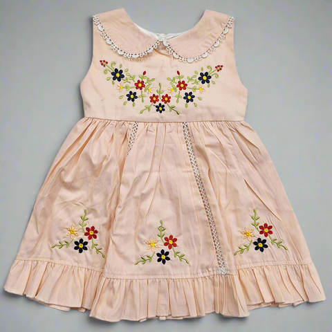 Twin Sisters - Frock - Leaves & Flowers - Peach