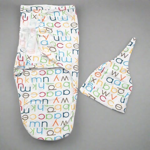 Swaddle with Cap - Alphabet