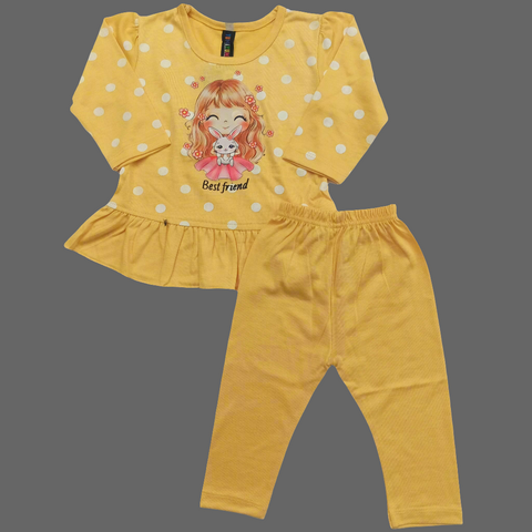 2 Pieces - Frock Set - Doll - Yellow