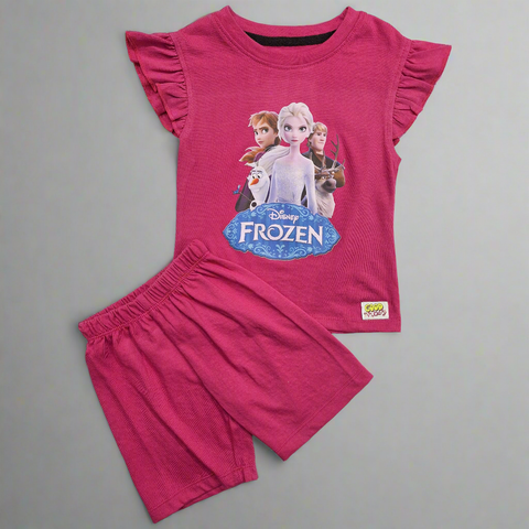 2 Pieces - Suit Set - Frozen - Shocking Pink