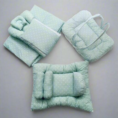 8 Pieces Bedding Set - Vol 03-25 - Green - Stars