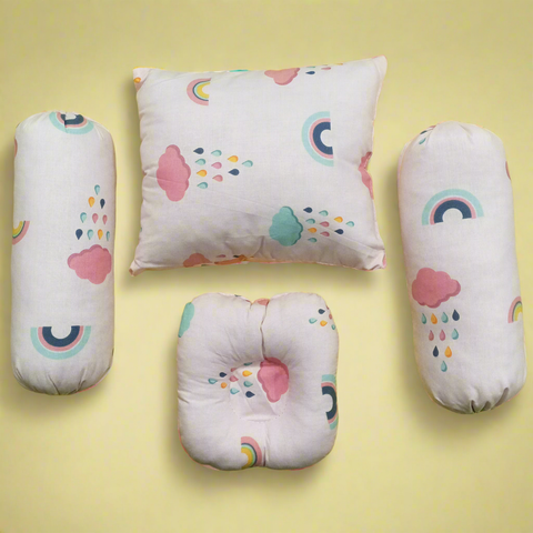 Pack of 4 Pillows - Rainbow & Clouds