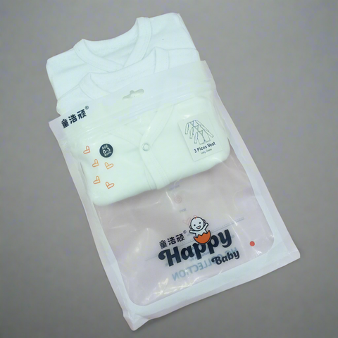 Happy - Pack of 3 - Front Closed Vests - White