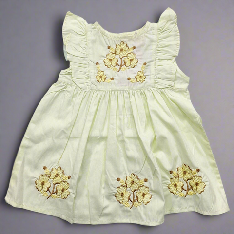 Pink Rose - Frock - Yellow