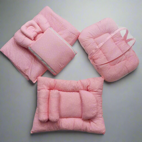 8 Pieces Bedding Set - Vol 03-25 - Pink - Stars