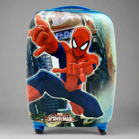 4 Wheels - Kids Travel Trolley - Blue - Spiderman