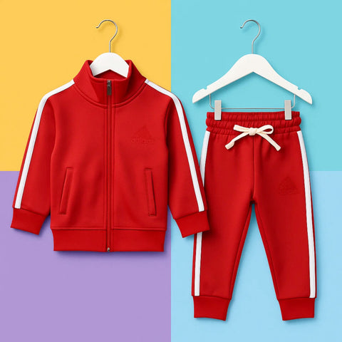 Adi - 2 Pieces - Track Suit - Red - Stripes