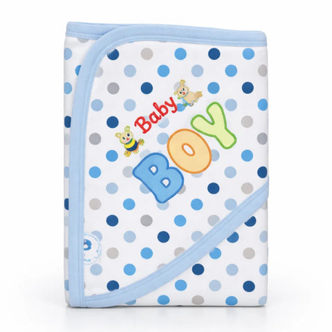 Montaly's - Hooded Cotton Wrap - Blue - Polka - Thailand