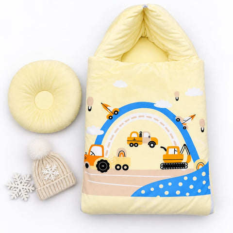 Newborn Welcome Bundle - Wool Starter Set & Velvet Carry Nest Yellow