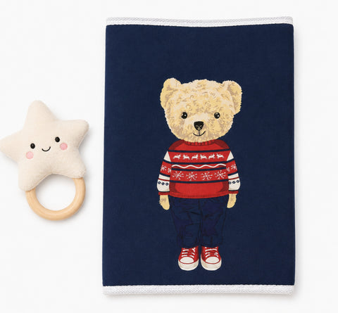 Waterproof Diaper Changing Mat - Blue - Bear (36*20 Inches)