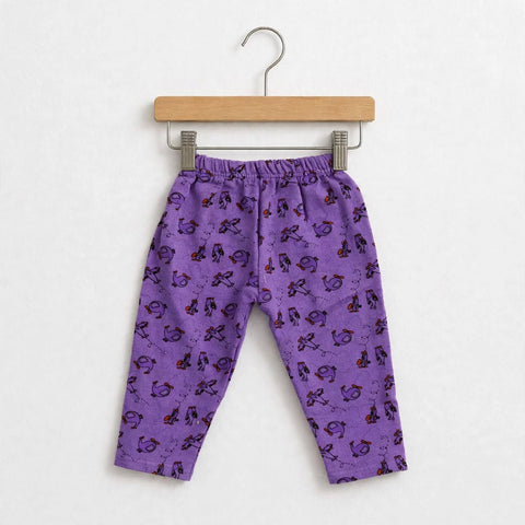 Terry Baby Trouser – Purple Airplane | Winter Trouser 3 Months–6 Years