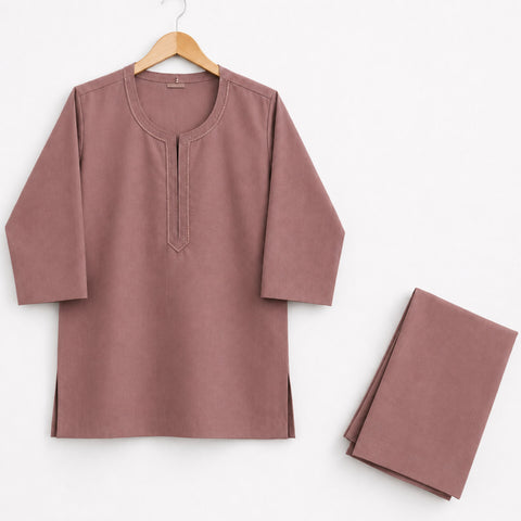 TBS - Cotton - Round Neck - Kurta Shalwar - Reddish Brown - 26