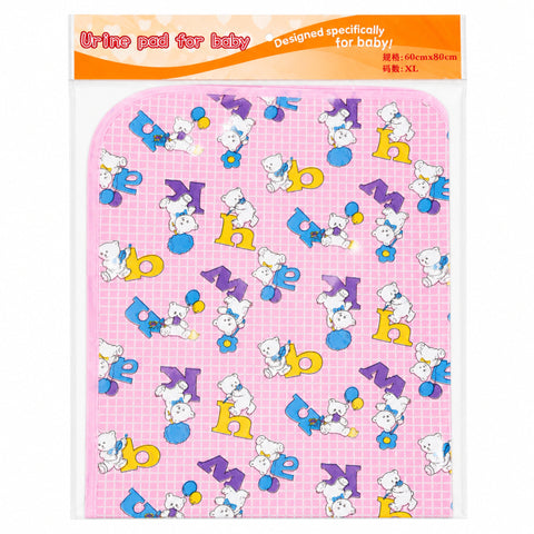 Diaper Changing Sheet - Large - Pink - Bear & Alphabets