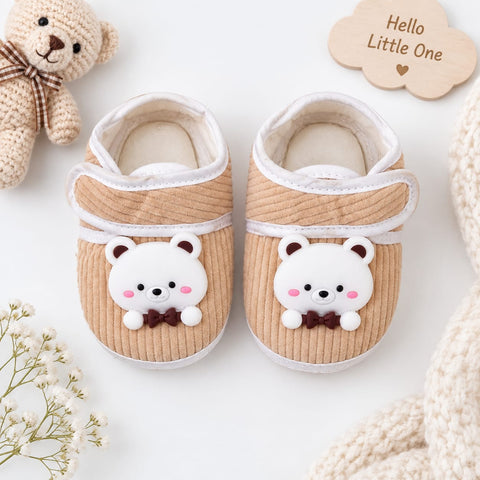 Newborn Baby Booties Brown 0-3 Months | Soft Infant Shoes & Cozy Footwear