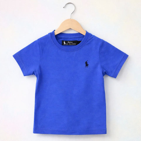 RL - Short Sleeve - Round Neck - T-Shirt - Blue
