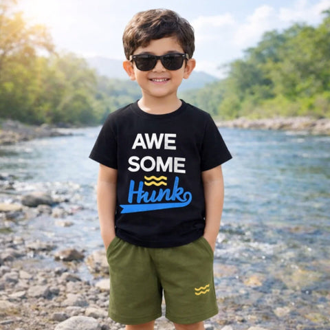PK - Cotton Jersey - T-Shirt & Short - Awesome - Black