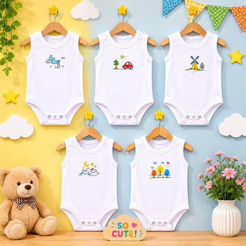 LO - Cotton Jersey - Pack of 5 Onesies - Characters