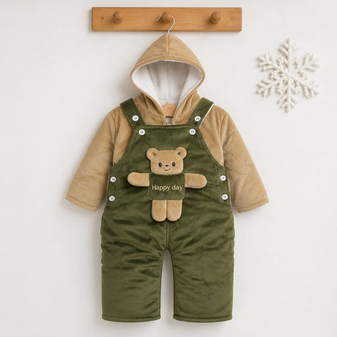 Winter Baby Dungaree Set - Olive Green - Happy Day