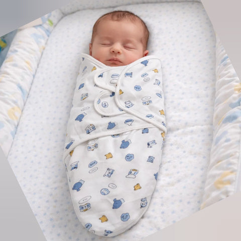 BRL - Swaddle Wrap - White - Hello Animals
