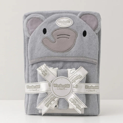 6 Pieces - Wonderchild - Bath Towel Gift Set - Grey - Elephant
