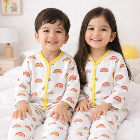 TBS - Cotton Jersey - Night Suit - Yellow - Rainbow - 26