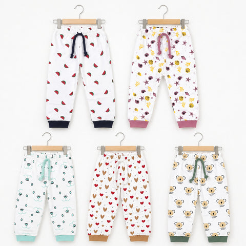 TBS - Pack of 5 - Printed Trousers - White - Characters - 26