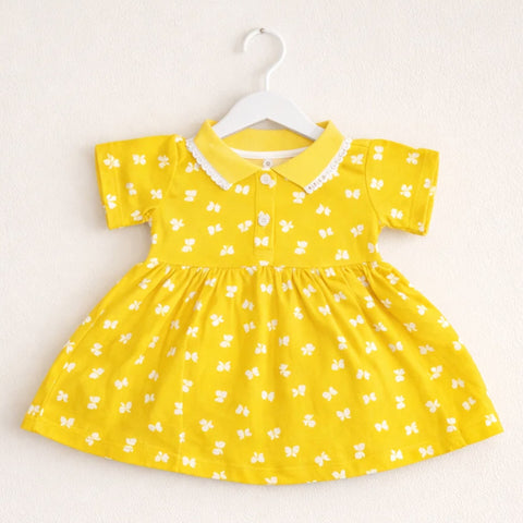 Sarah Aly - Cotton Interlock - Frock - Yellow - Bow - China