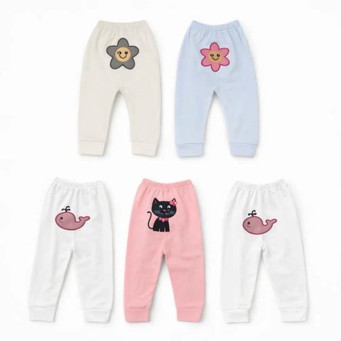 HY - Pack of 5 Embroidered Trousers - Star Fish