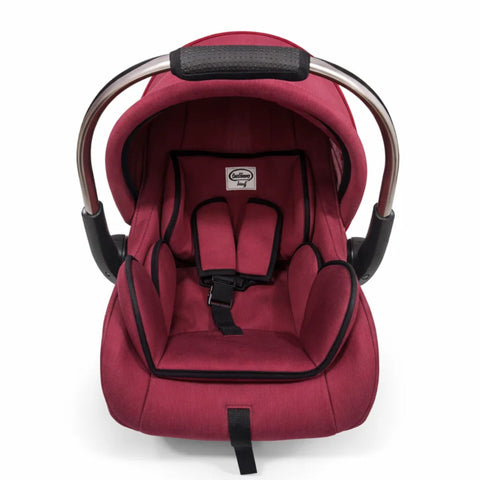 Double Cushion Luxury Baby Carry Cot & Car Seat – Maroon | Newborn Infant Travel Seat