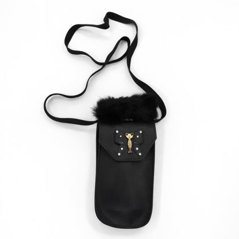 Girl's - Fashion Hand Bag - Black - Butterfly