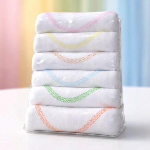 Little Home Baby - 6 Pack Face Towels - White