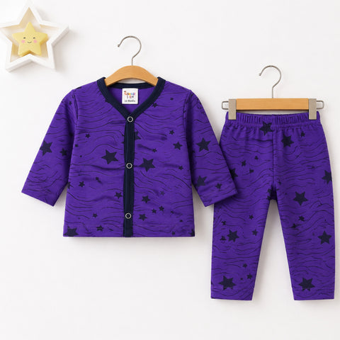 TBS - Cotton Jersey - Night Suit - Purple - Star Thread - 26