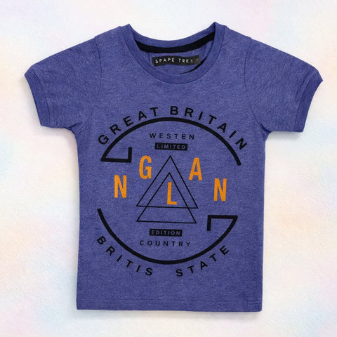 GT - Short Sleeve - Round Neck - T-Shirt - Blue - Britain